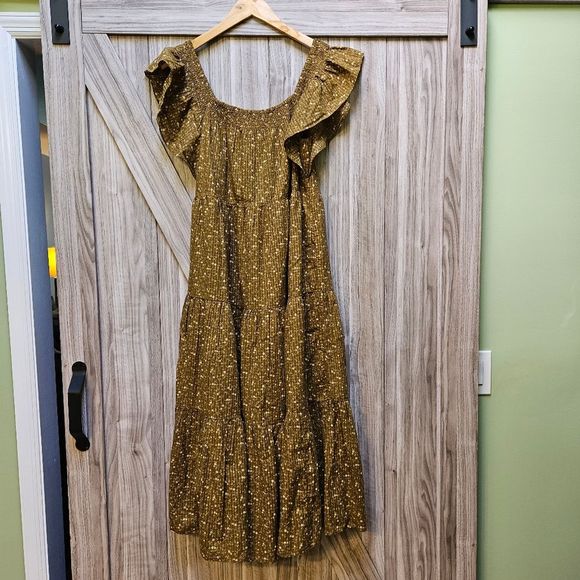 Madewell Ruffle-Sleeve Tiered Midi Dress in Daisy Stitch - Picture 2 of 10